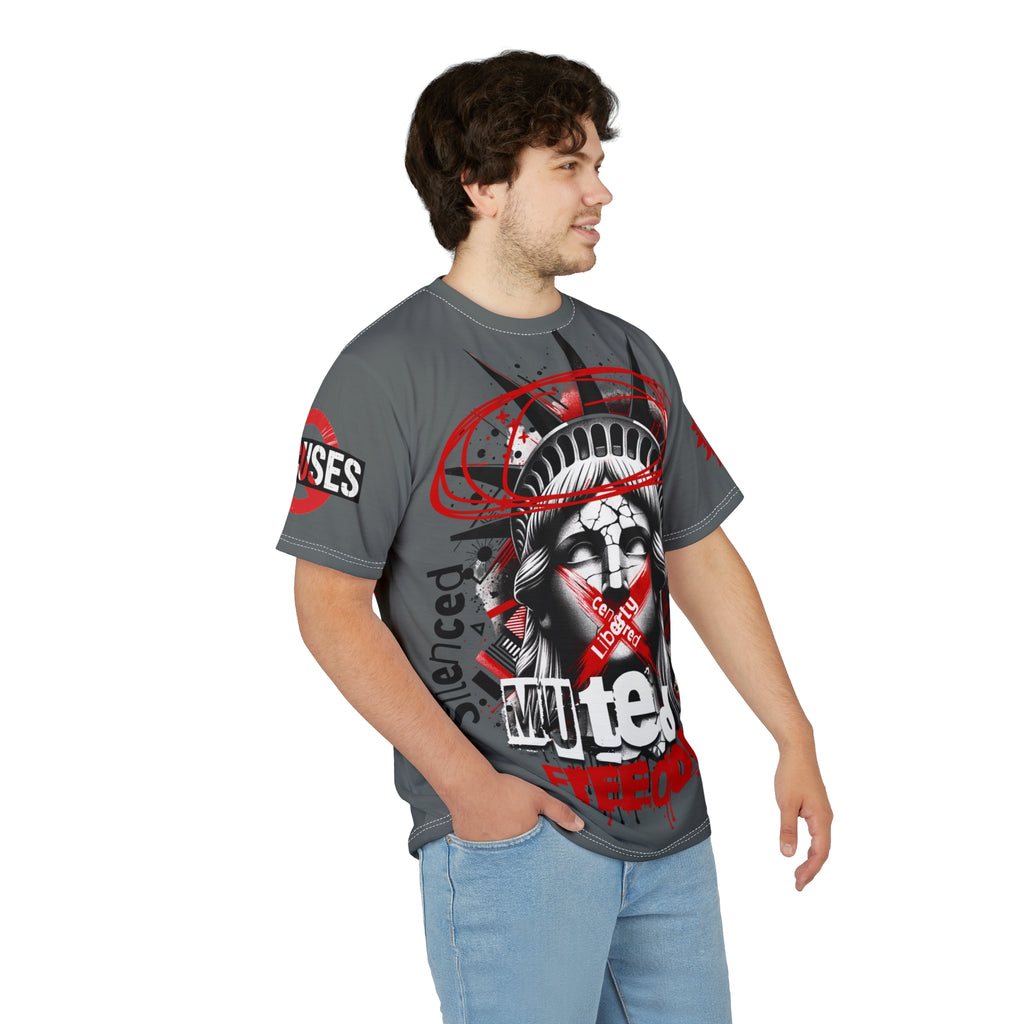 Muted Freedom LD&P APPAREL DESIGN Graphic Tee Shirt Grey