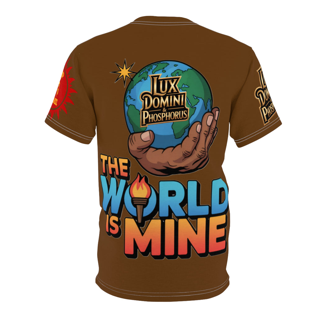 Brown  Unisex Tee - 'The World Is Mine' LD&P Apparel Design