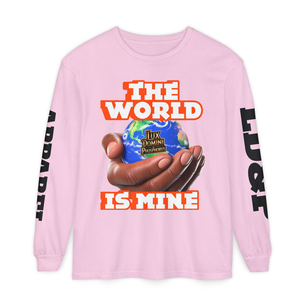 Garment-dyed Long Sleeve T-Shirt - The World Is Mine