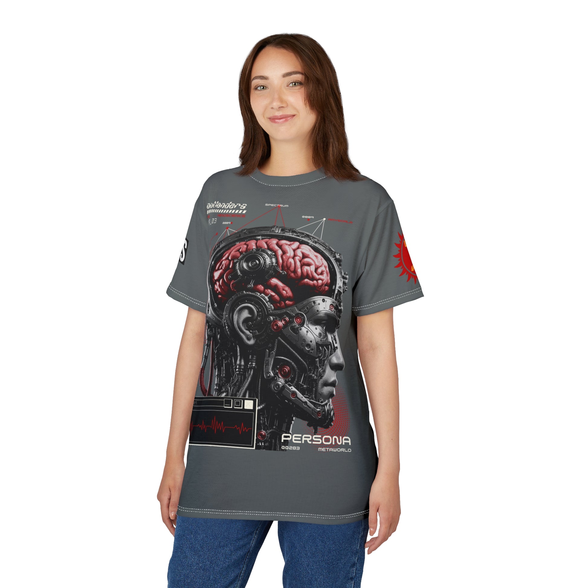 Persona Sci‑Fi Graphic Tee Shirt LD&P APPAREL Grey