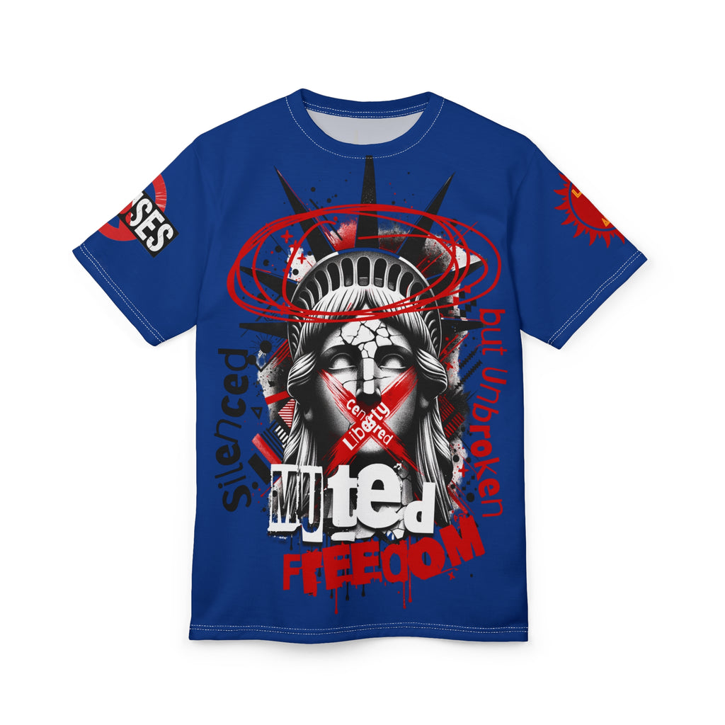 Muted Freedom LD&P APPAREL DESIGN Graphic Tee Shirt Blue