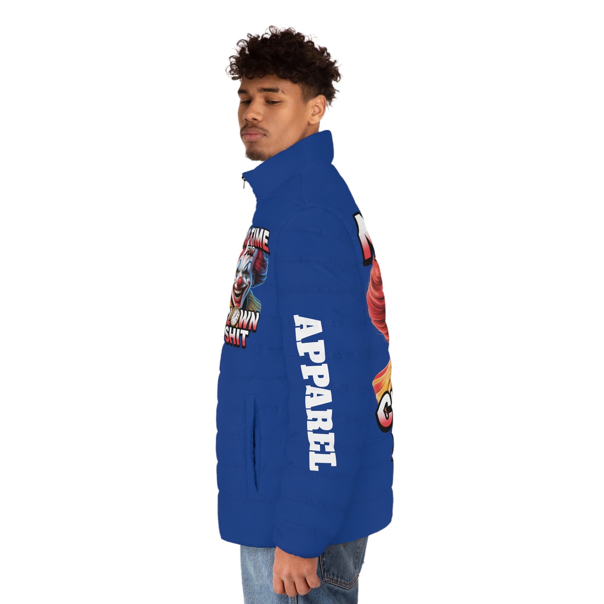 Puffer Jacket - No Time For Clown Shit LD&P Apparel Design Blue