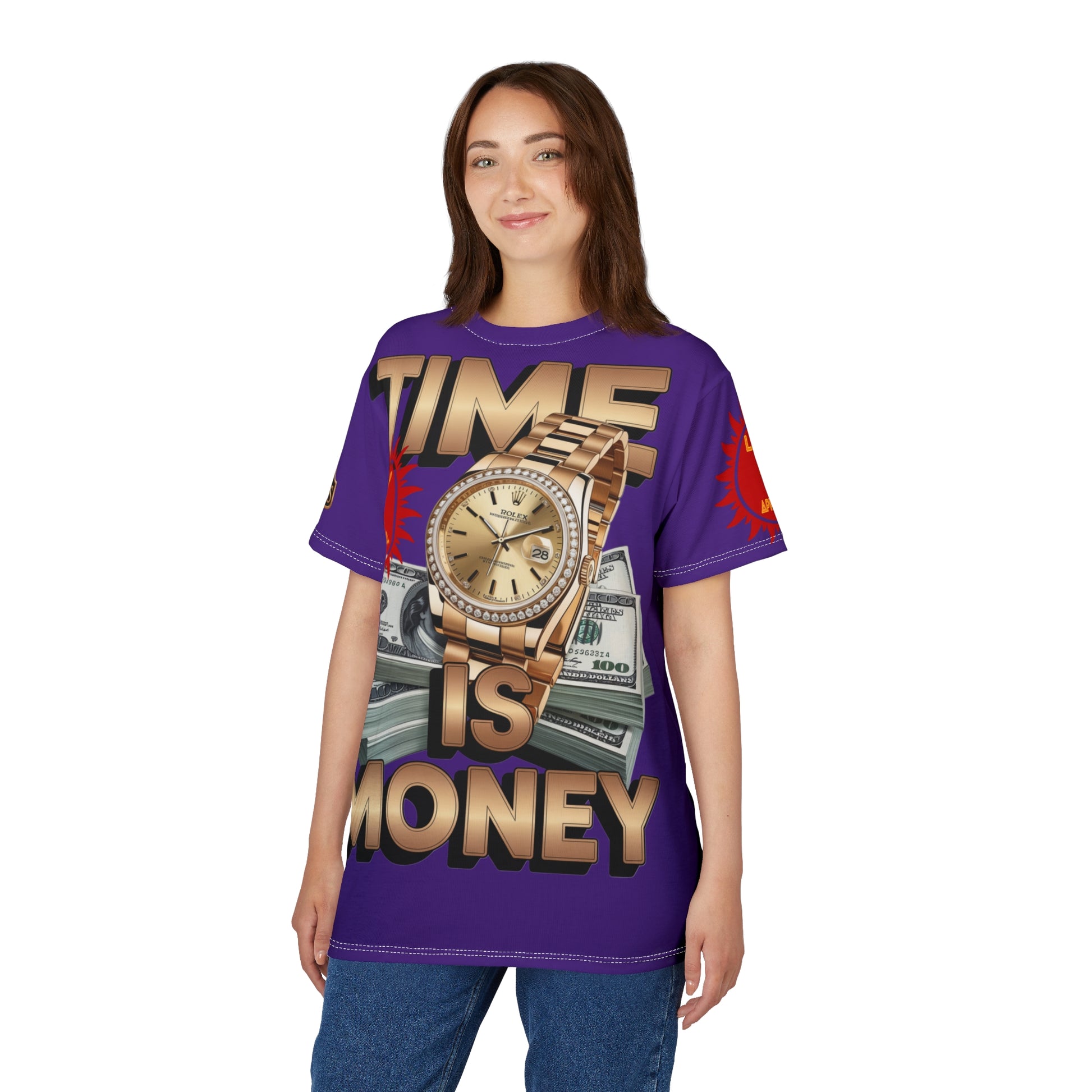 Time Is Money Unisex Tee - LD&P Apparel Design purple