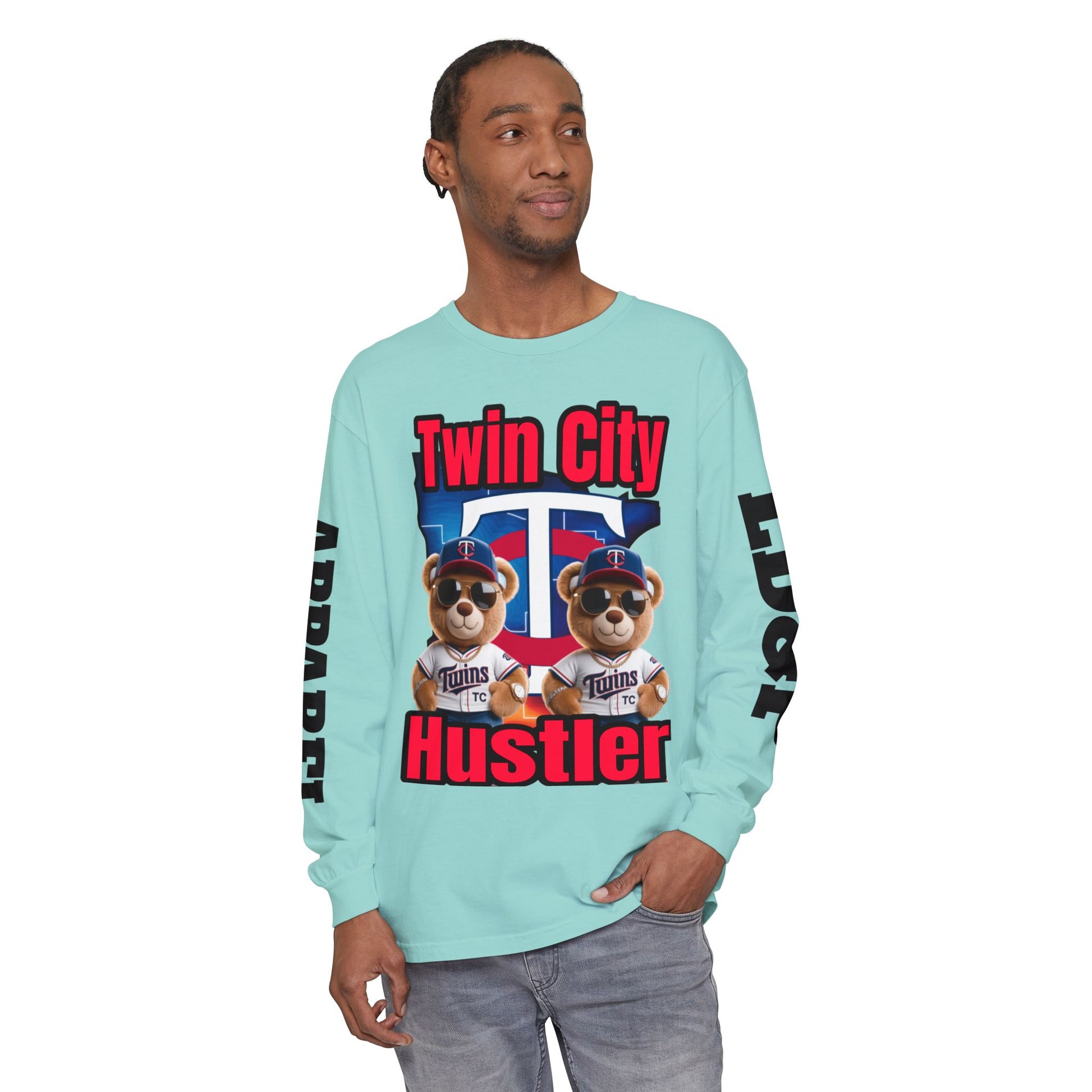 Twin City HUSTLER Long Sleeve T-Shirt - Bad Temper Design