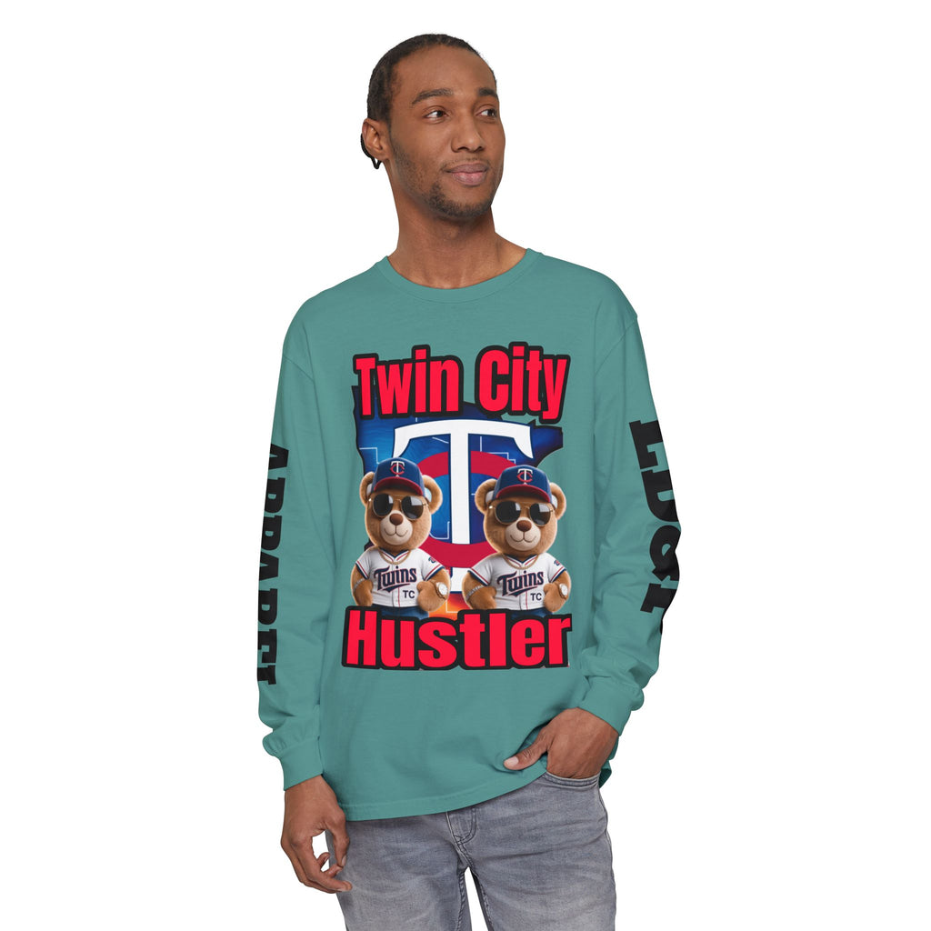 Twin City HUSTLER Long Sleeve T-Shirt - Bad Temper Design