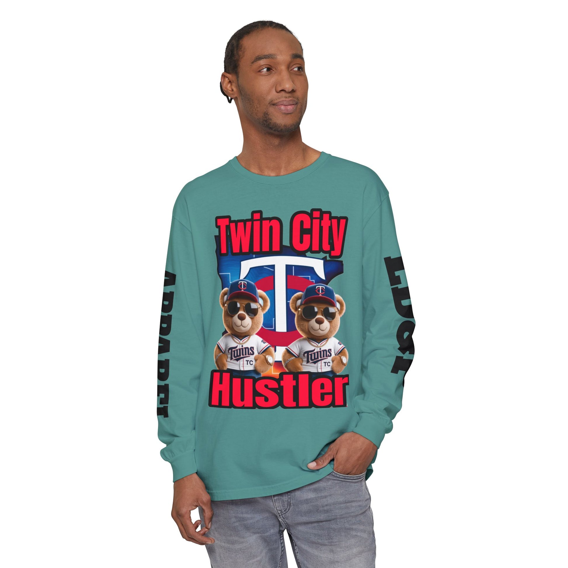 Twin City HUSTLER Long Sleeve T-Shirt - Bad Temper Design