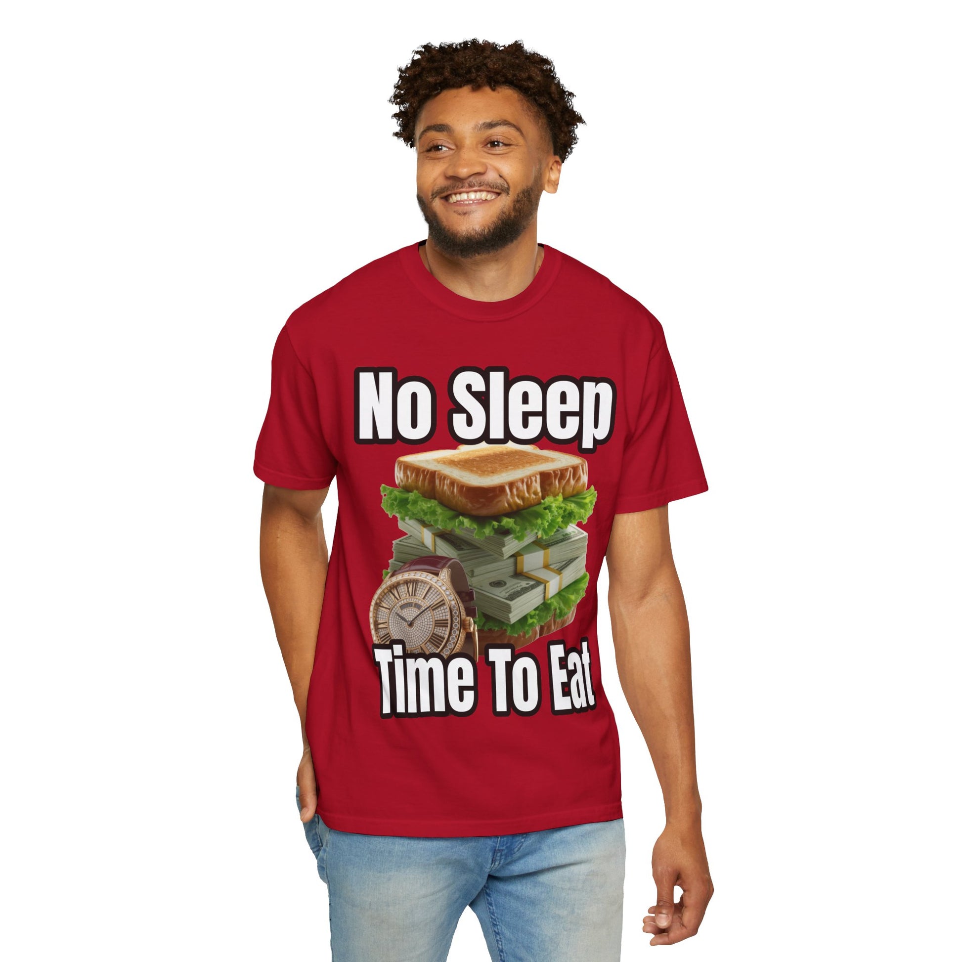 Garment-Dyed T-shirt - No Sleep, Time to Eat