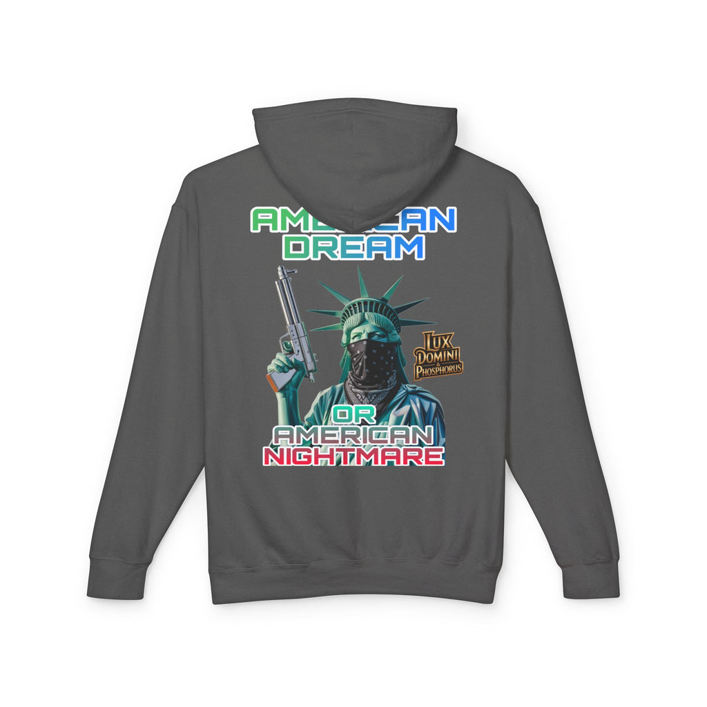 Lightweight Hooded Sweatshirt - American Dream or Nightmare Design
