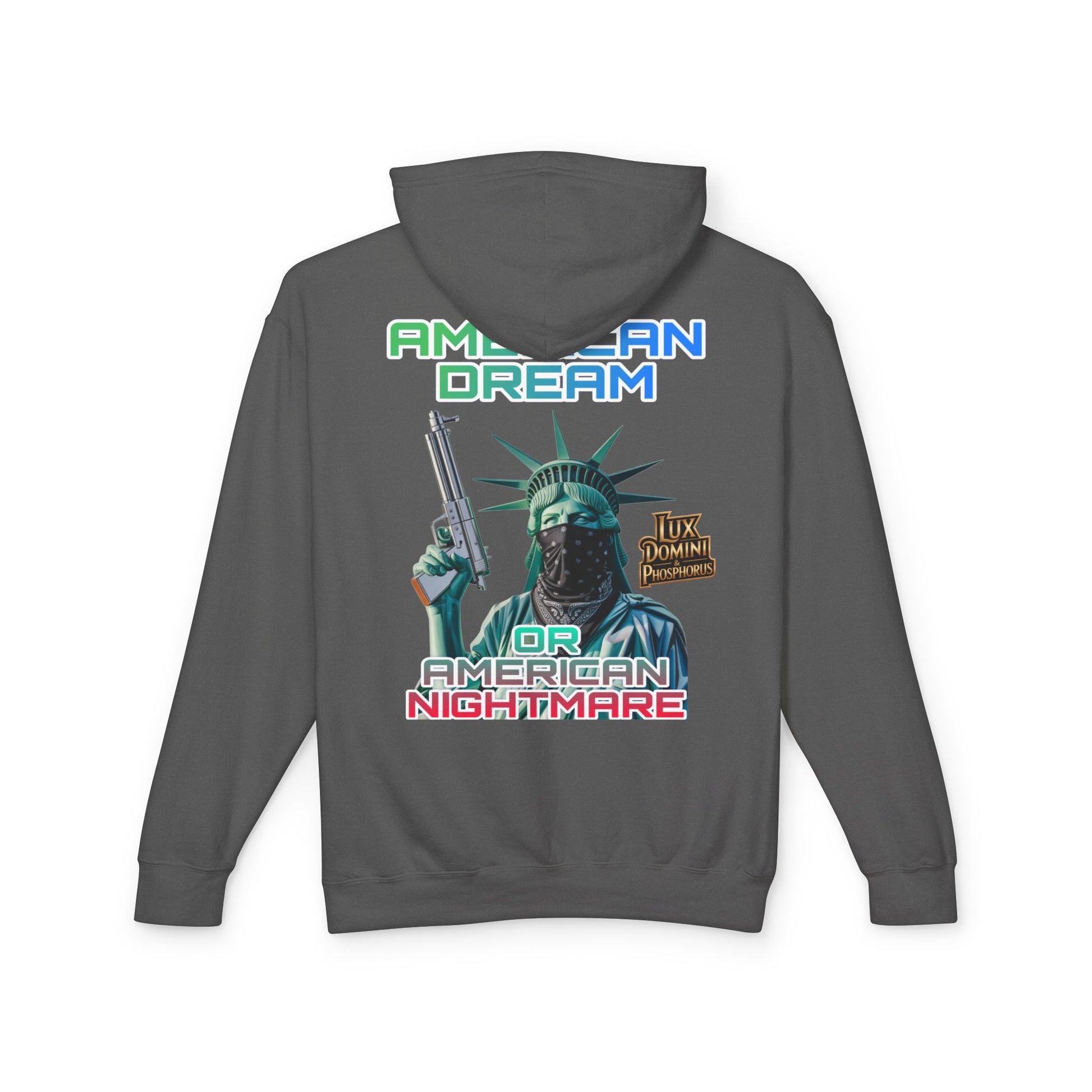 Lightweight Hooded Sweatshirt - American Dream or Nightmare Design