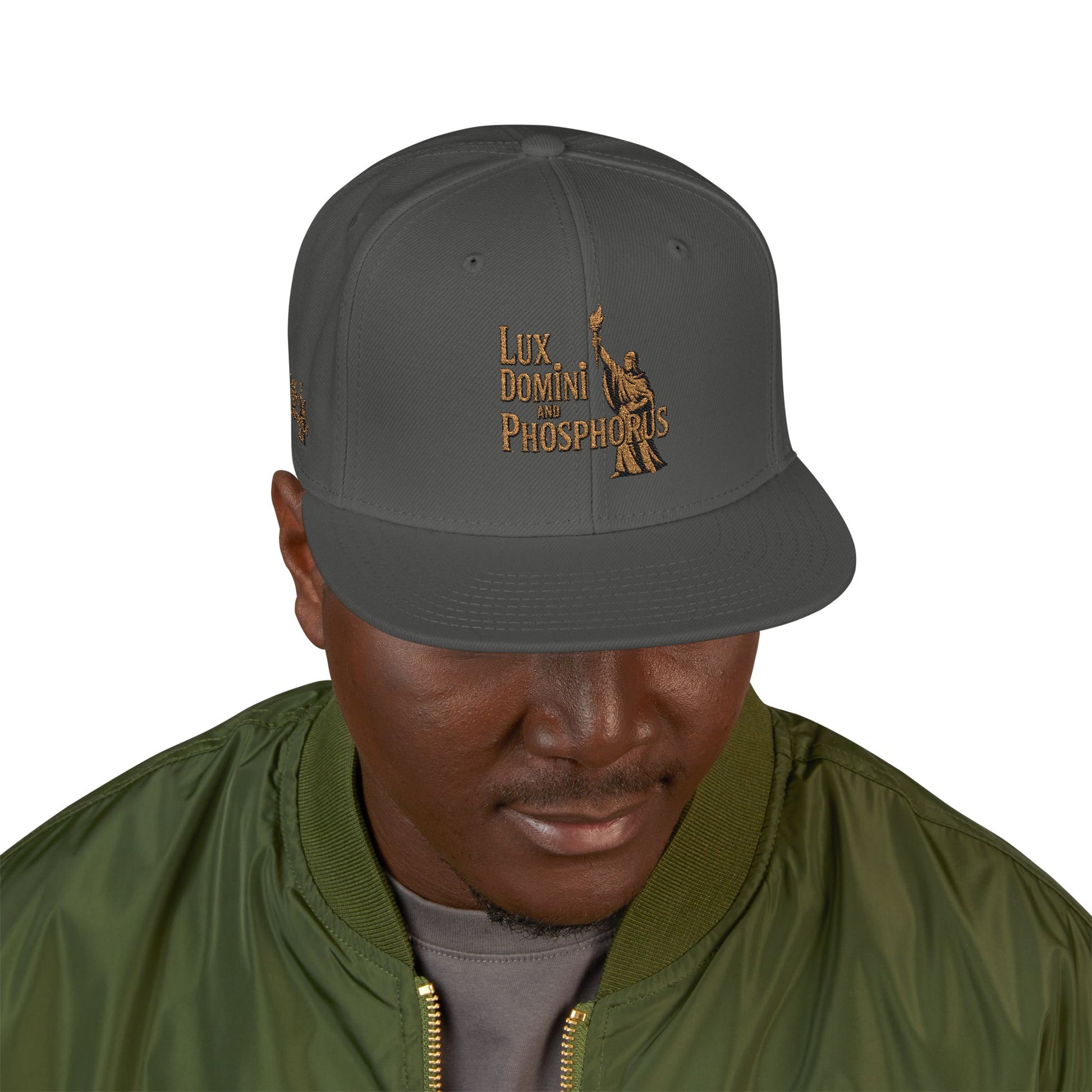 Snapback Cap - LUX DOMINI AND PHOSPHORUS Embroidered Hat