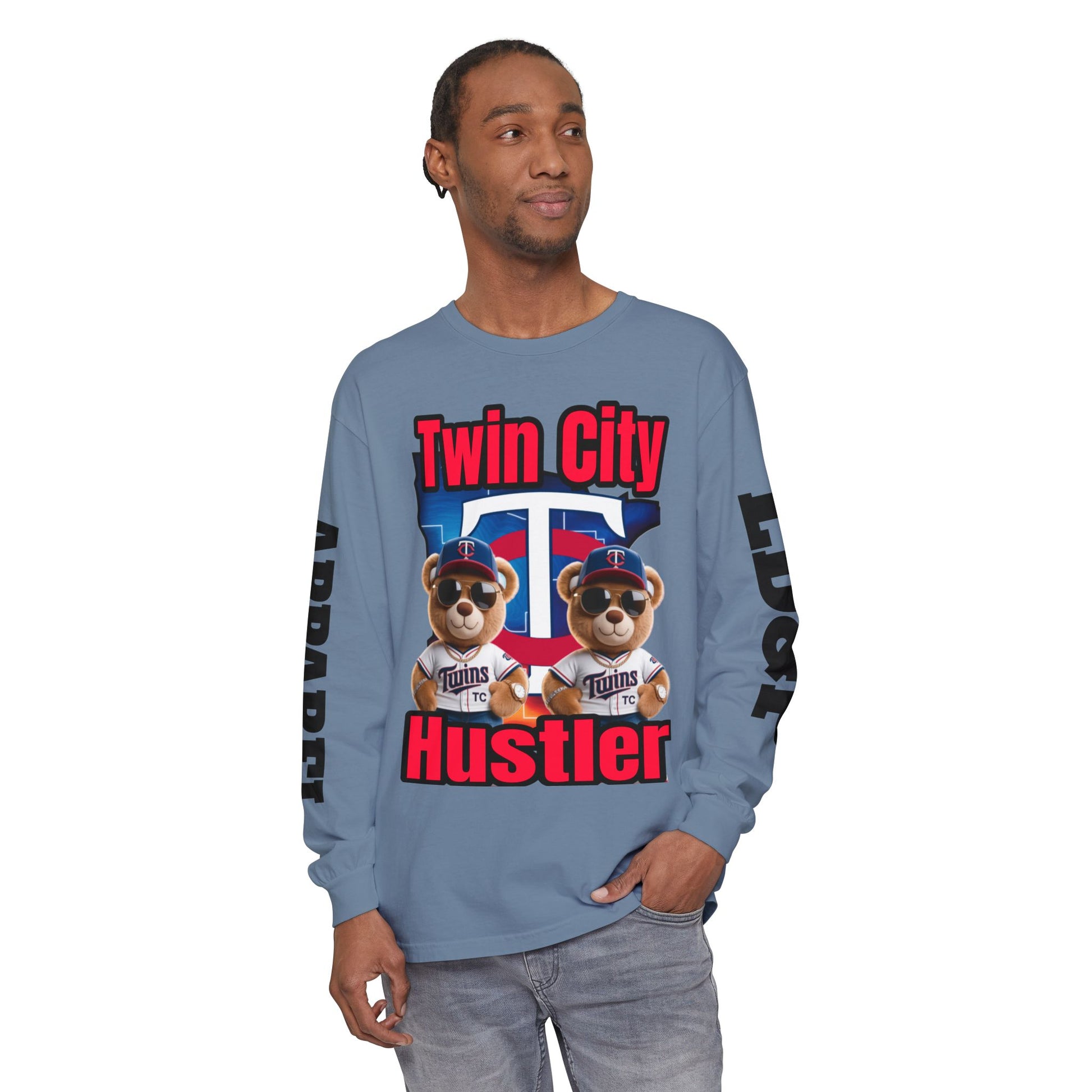 Twin City HUSTLER Long Sleeve T-Shirt - Bad Temper Design