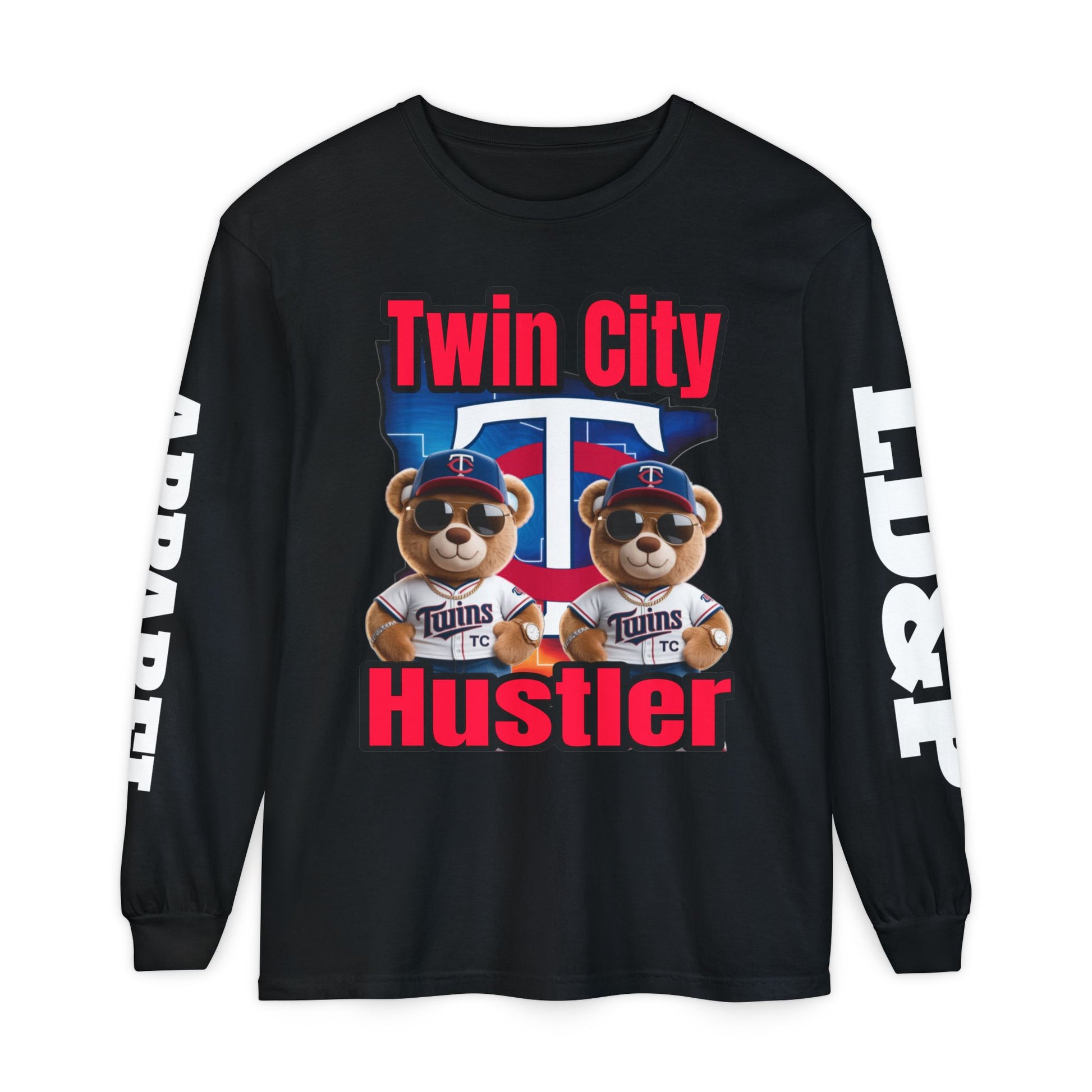 Twin City HUSTLER Long Sleeve T-Shirt - Bad Temper Design