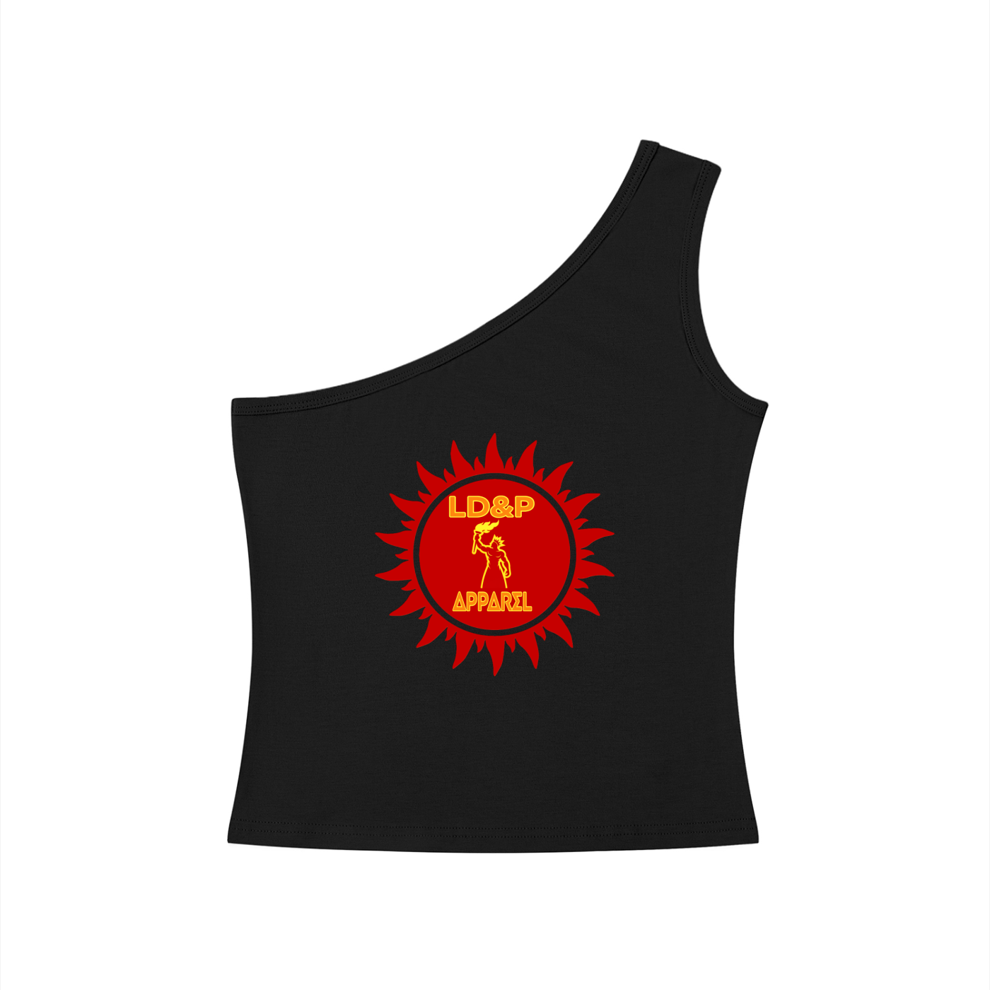 Women's One-Shoulder Crop T-Shirt LD&P APPAREL