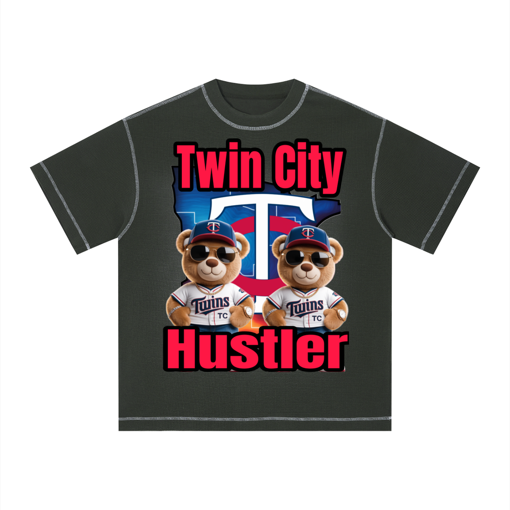 TWIN CITIES HUSTLER Unisex Sunfade Waffle Boxy T-Shirt