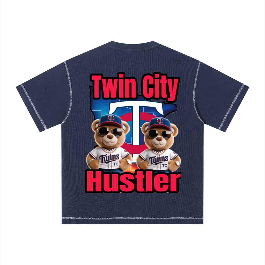 TWIN CITIES HUSTLER Unisex Sunfade Waffle Boxy T-Shirt