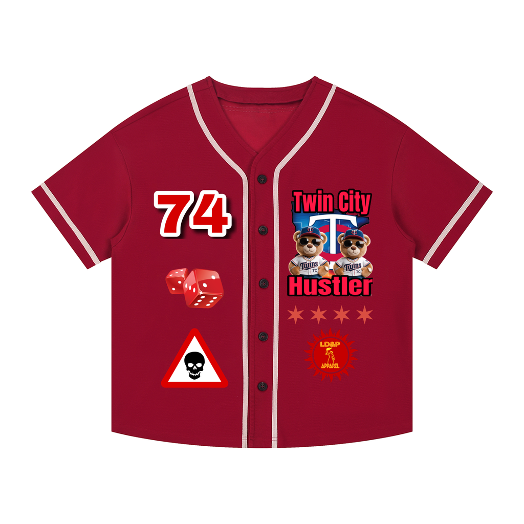 TWIN CITY HUSTLER Contrast Piped Button-Up Jersey