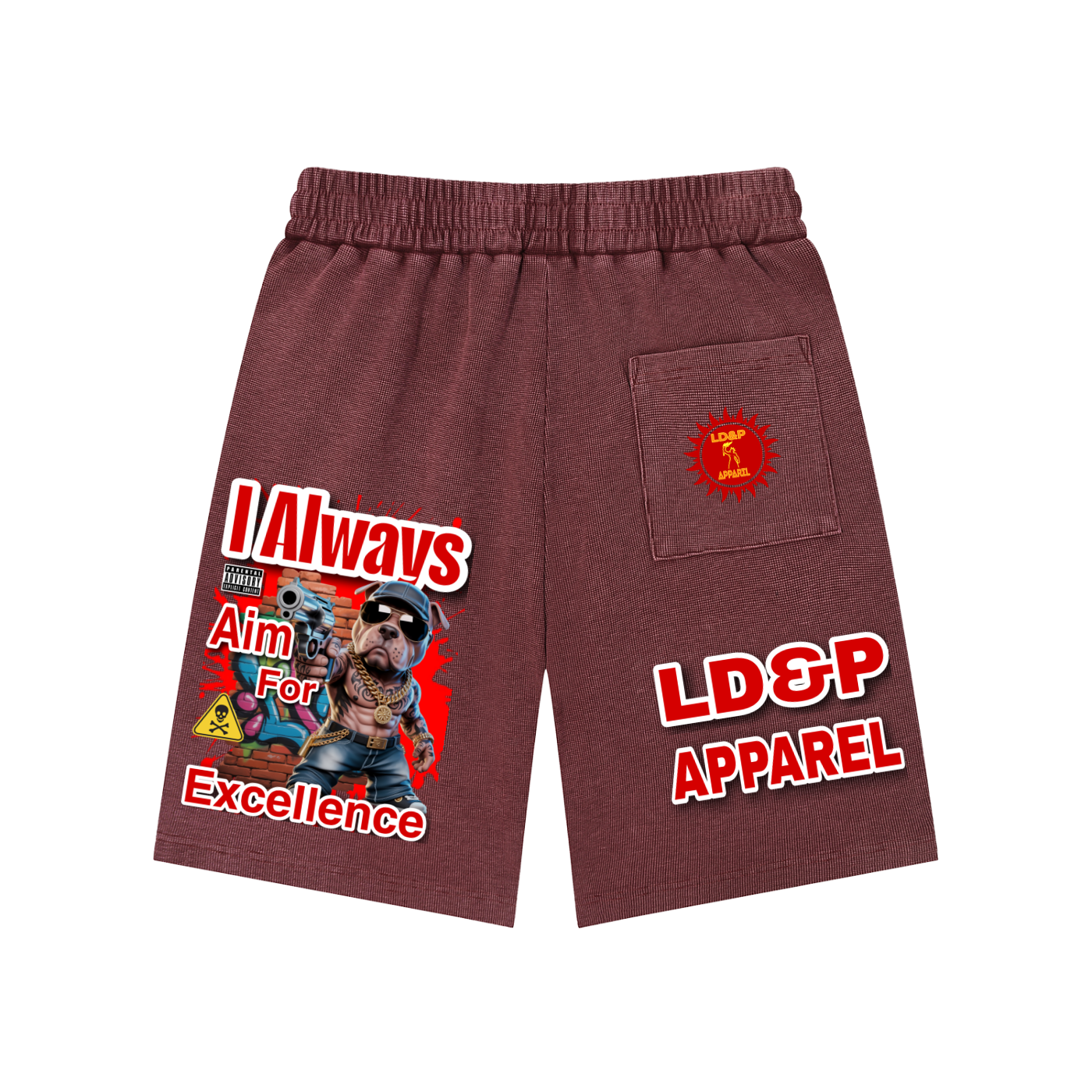 Mineral Wash Waffle Knit Shorts I ALWAYS AIM FOR... LD&P APPAREL
