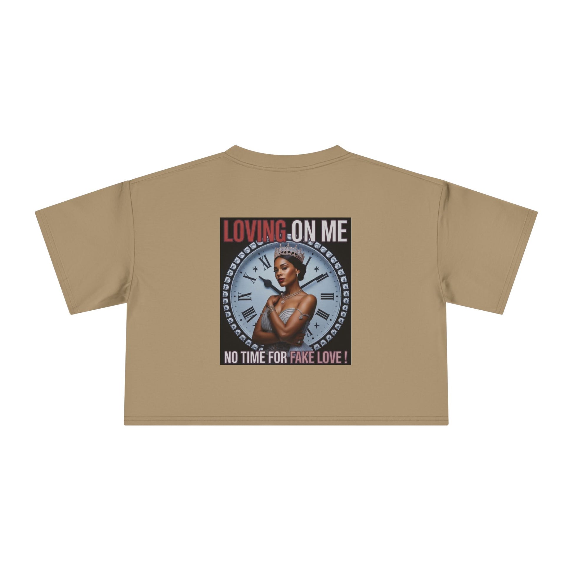 Loving On Me Crop Tee — "No Time for Fake Love" Women's Graphic Tee