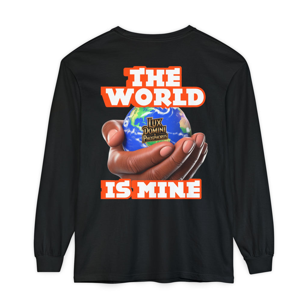 Garment-dyed Long Sleeve T-Shirt - The World Is Mine