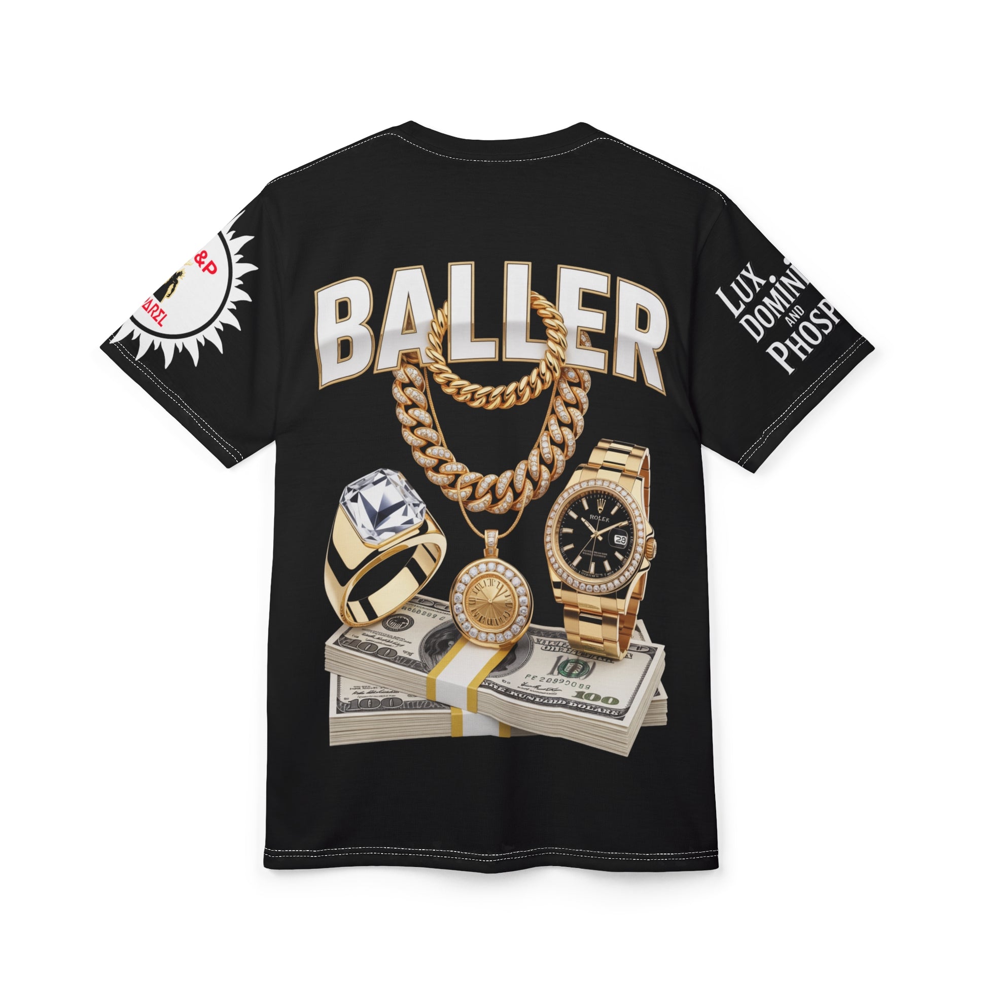 Baller  Unisex Tee - Lux Domini and Phosphorus LD&P Apparel Design black