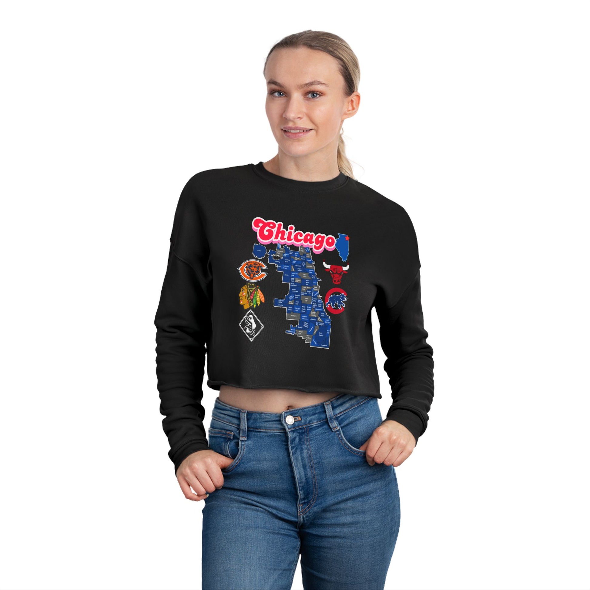 Chicago Graphic Women's Cropped Sweatshirt
