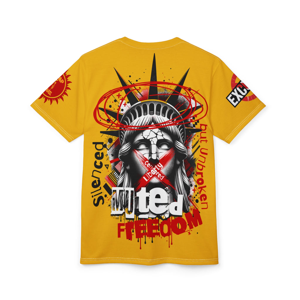 Muted Freedom LD&P APPAREL DESIGN Graphic Tee Shirt Yellow