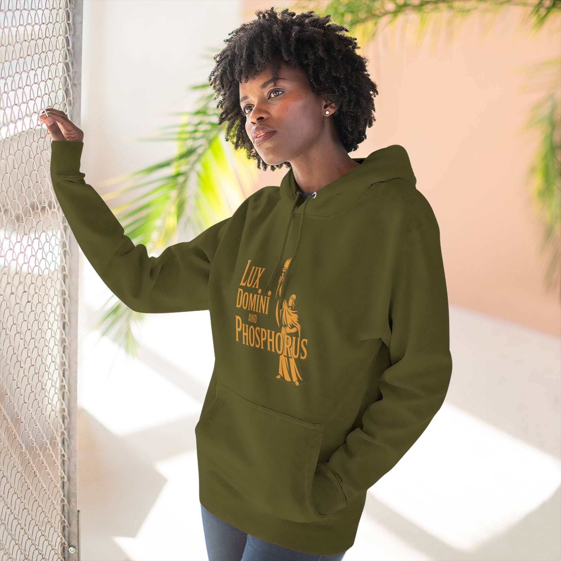 Fleece Hoodie Lux Domini and Phosphorus Apparel Design