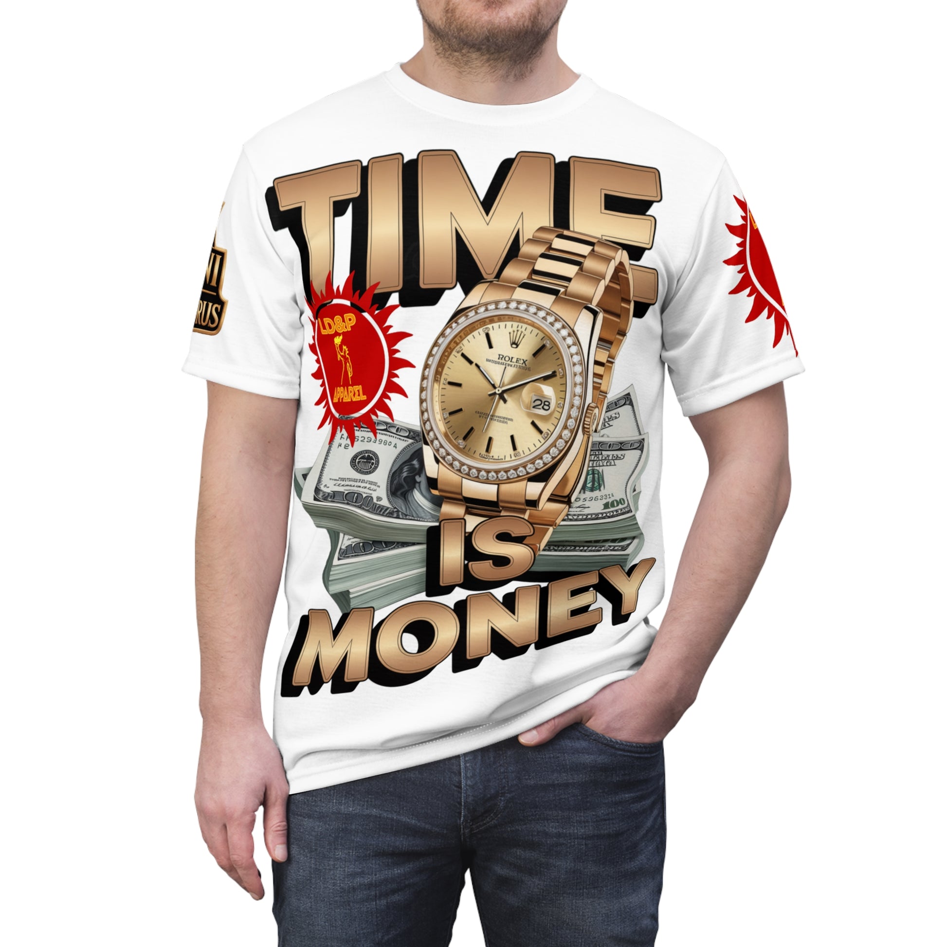 Time Is Money Unisex Tee - LD&P Apparel Design white
