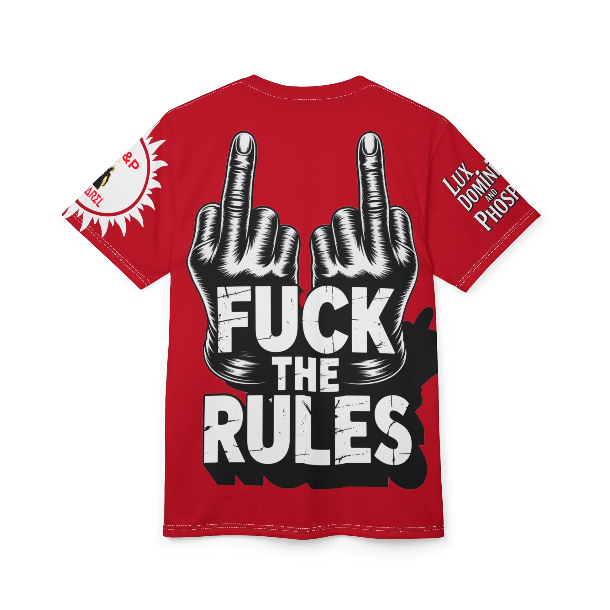 Red Fuck The Rules Unisex Cut & Sew Tee