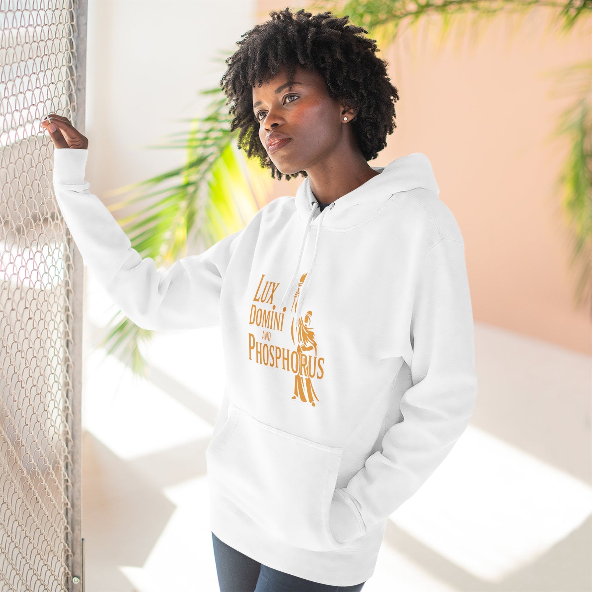 Fleece Hoodie Lux Domini and Phosphorus Apparel Design