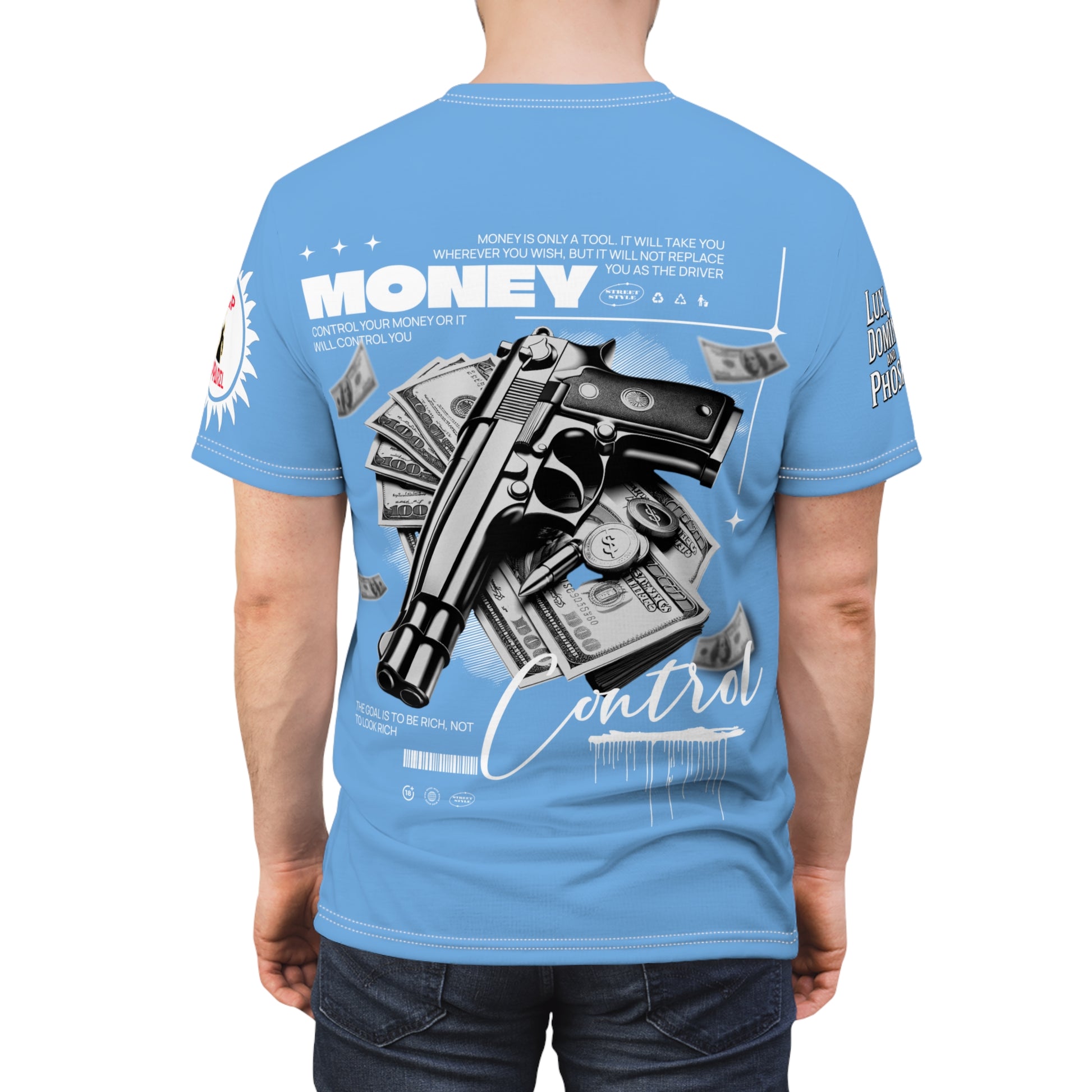 Money Control Graphic Tee LD&P APPAREL LIGHT BLUE