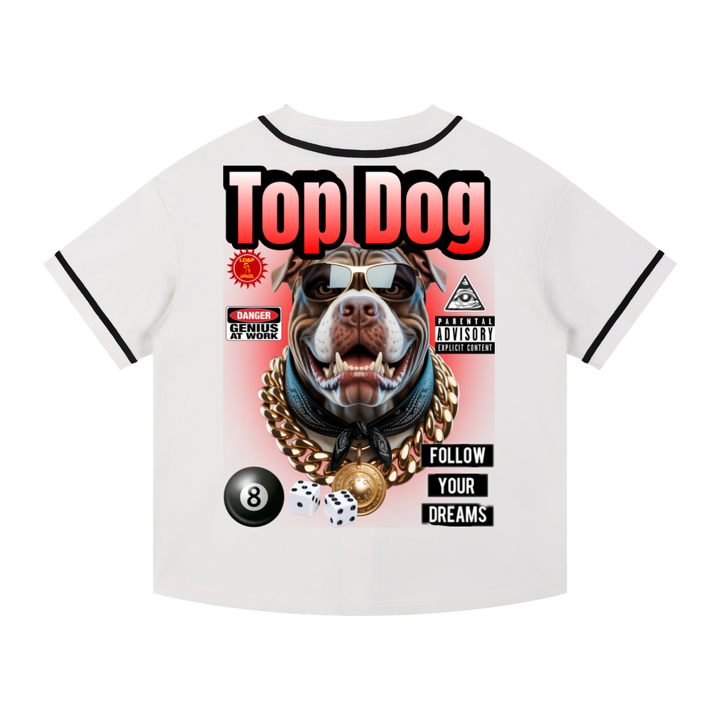 TOP DOG Contrast Piped Button-Up Jersey