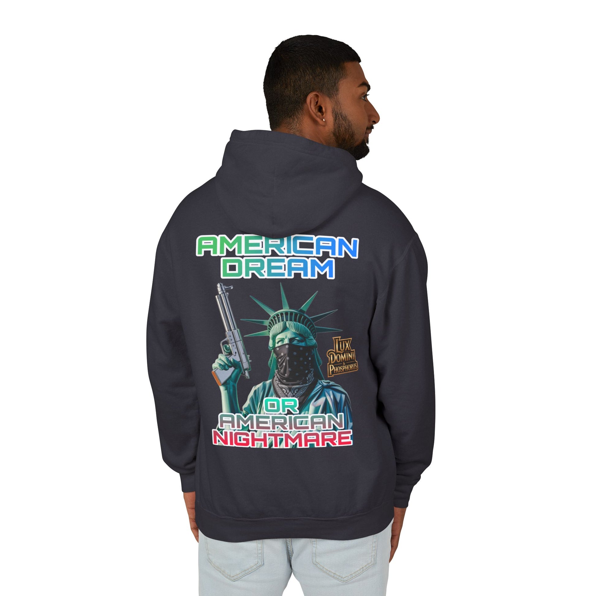 Lightweight Hooded Sweatshirt - American Dream or Nightmare Design