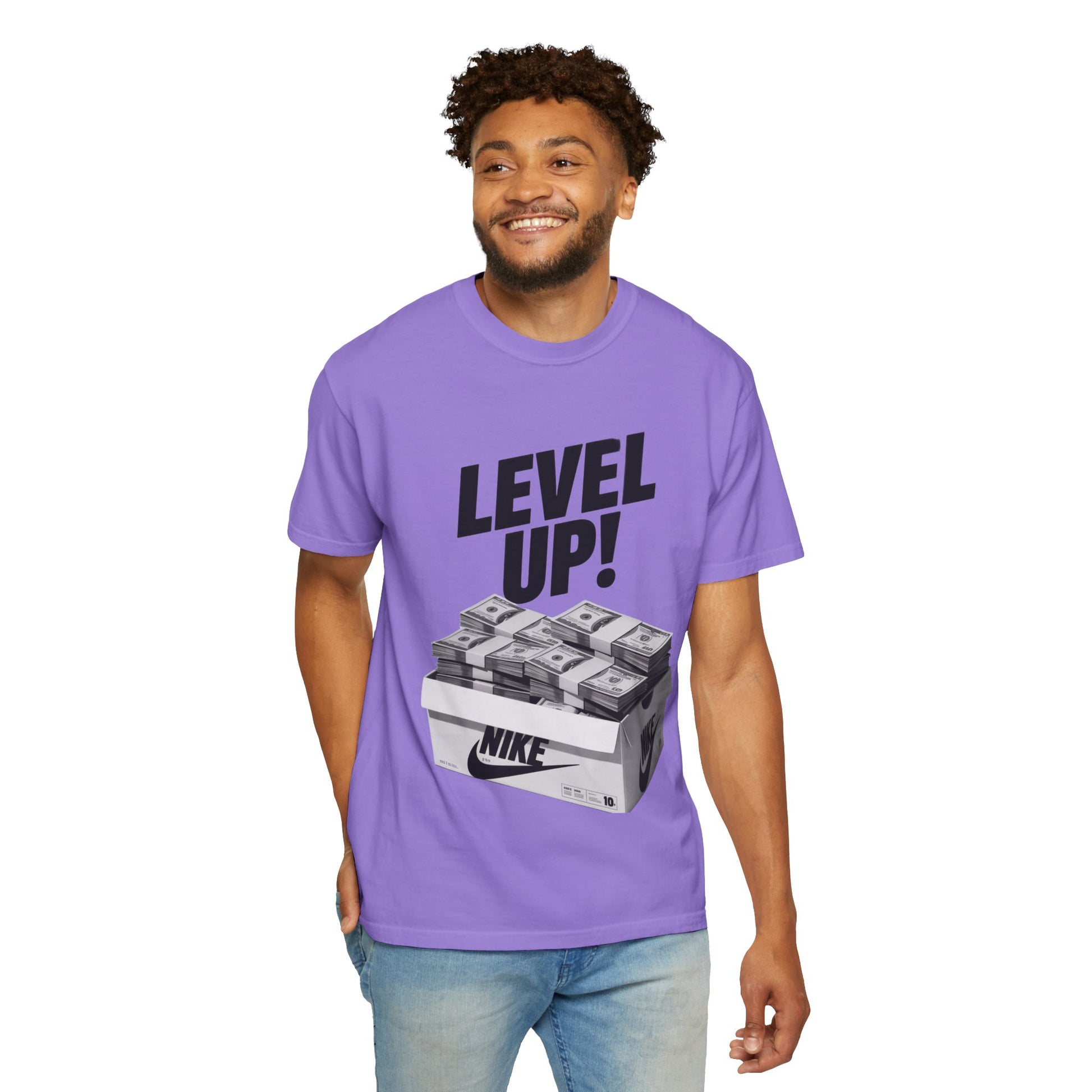 Garment-Dyed T-shirt Level Up Design