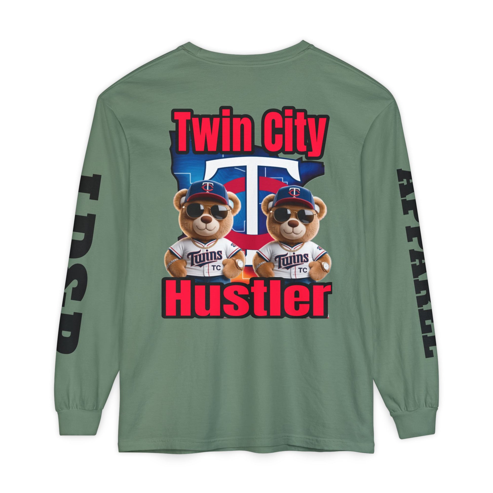 Twin City HUSTLER Long Sleeve T-Shirt - Bad Temper Design