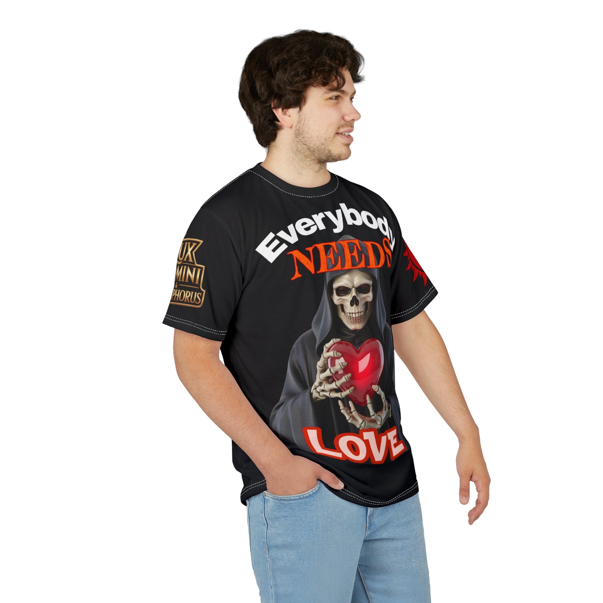 'Everybody Needs Love' Grim Reaper Heart Tee