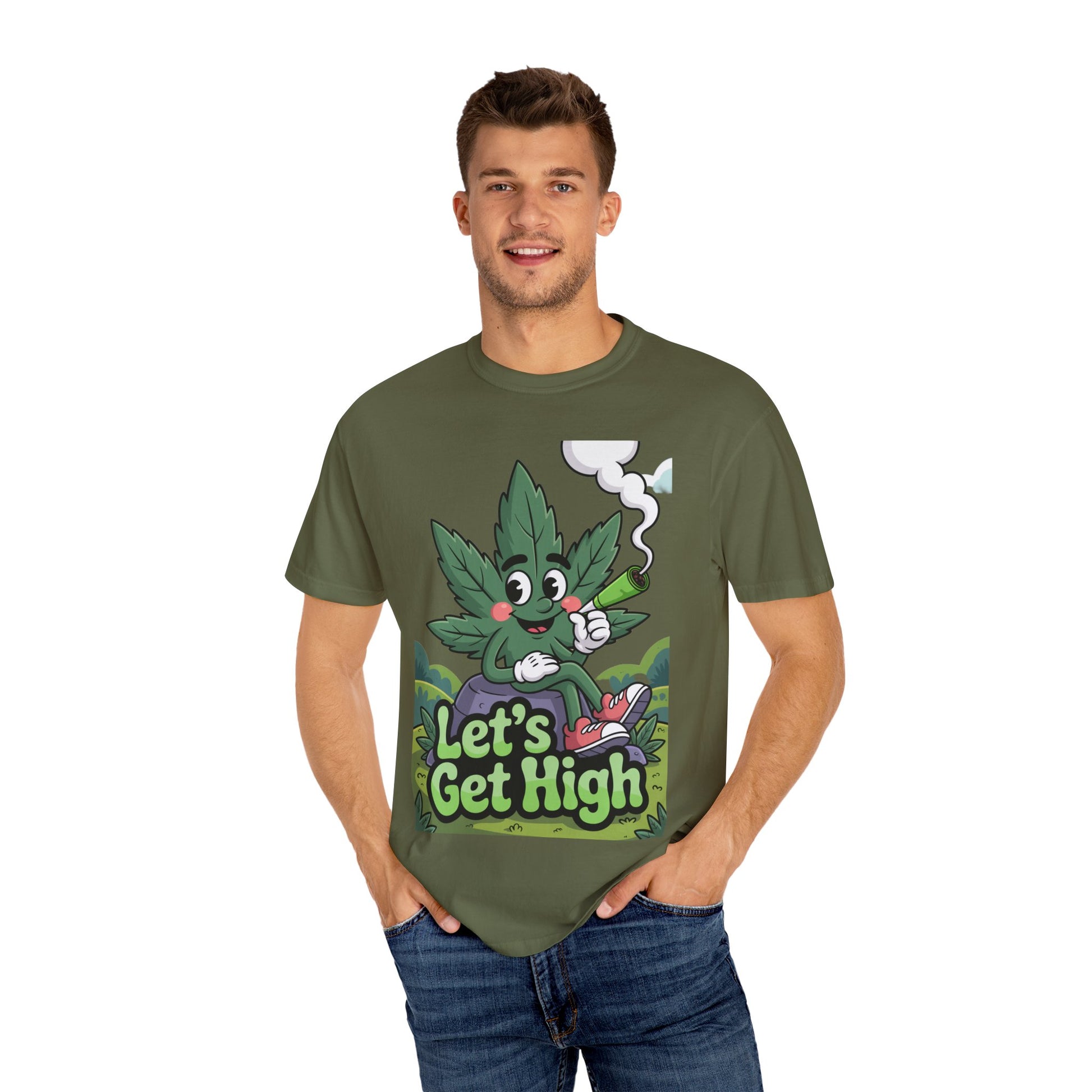Garment-Dyed T-shirt Let's Get High Unisex Tee