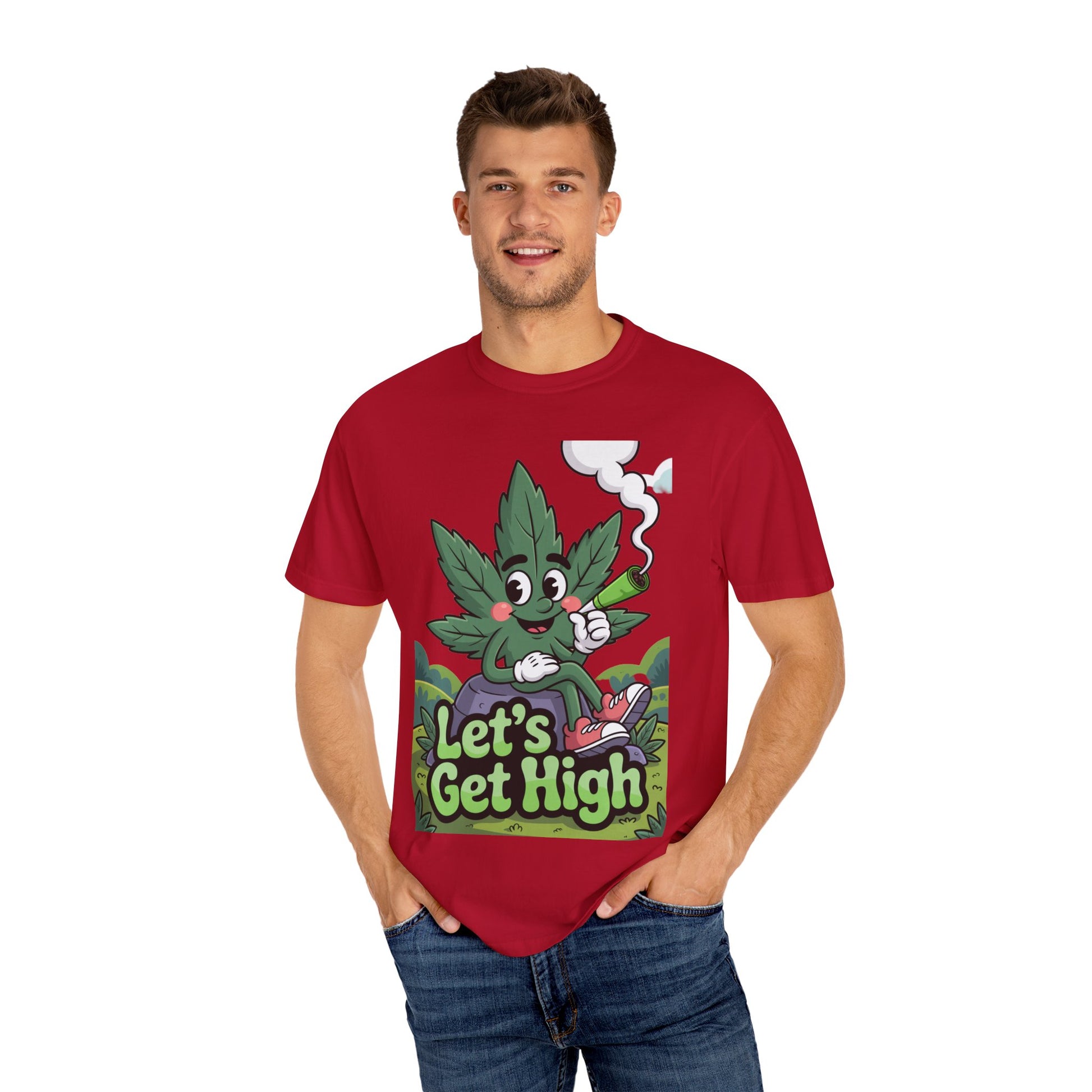 Garment-Dyed T-shirt Let's Get High Unisex Tee