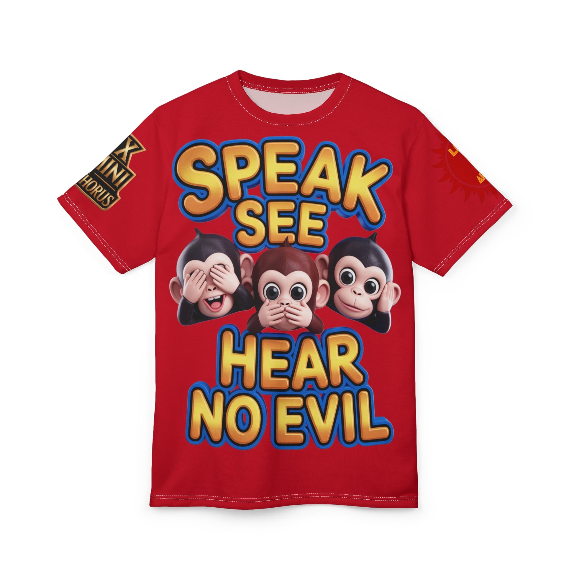 T-Shirt Speak See Hear No Evil Red