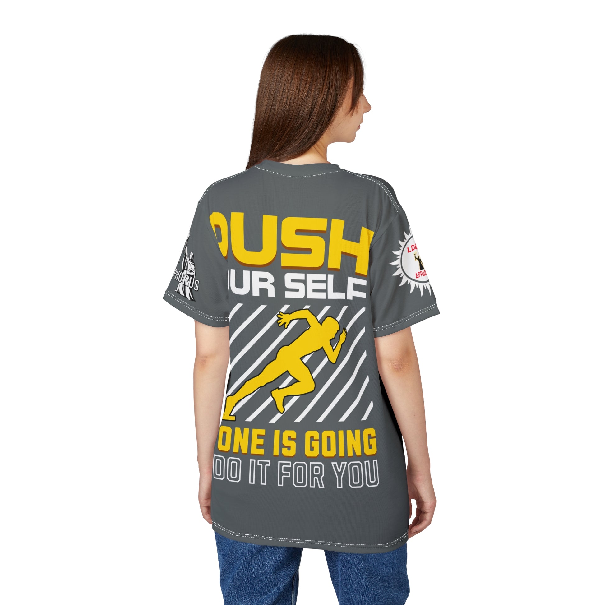 Push Yourself Graphic Tee LD&P APPAREL DESIGN Grey