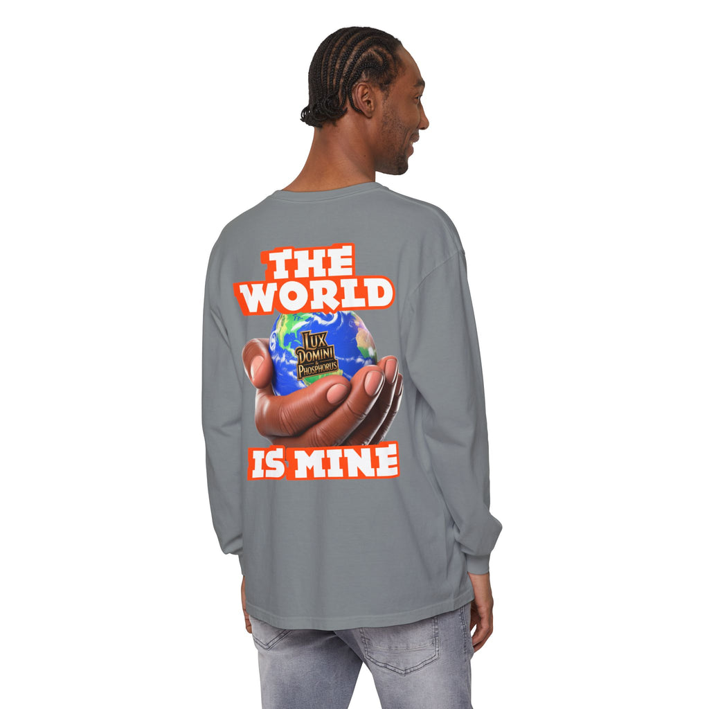 Garment-dyed Long Sleeve T-Shirt - The World Is Mine