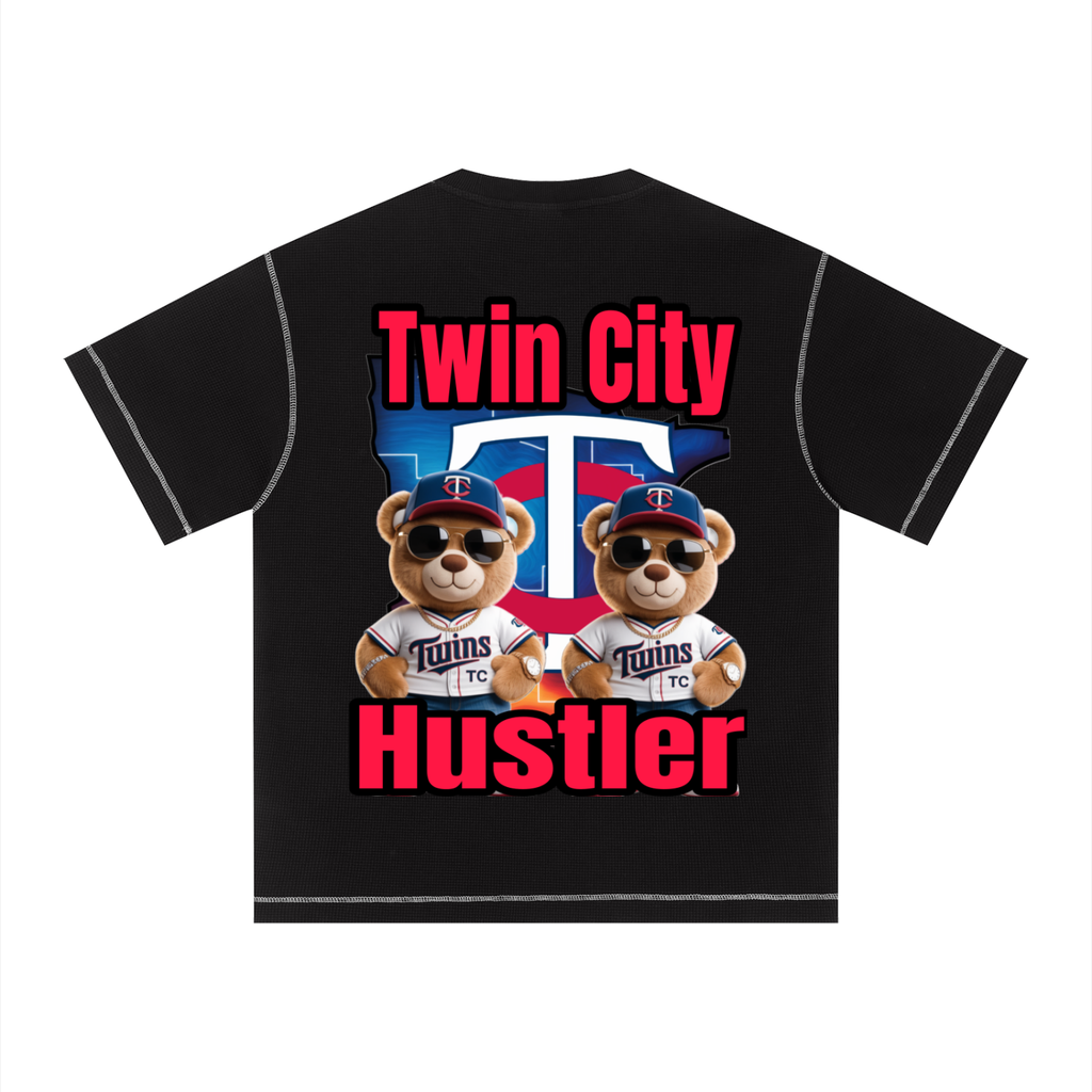 TWIN CITIES HUSTLER Unisex Sunfade Waffle Boxy T-Shirt
