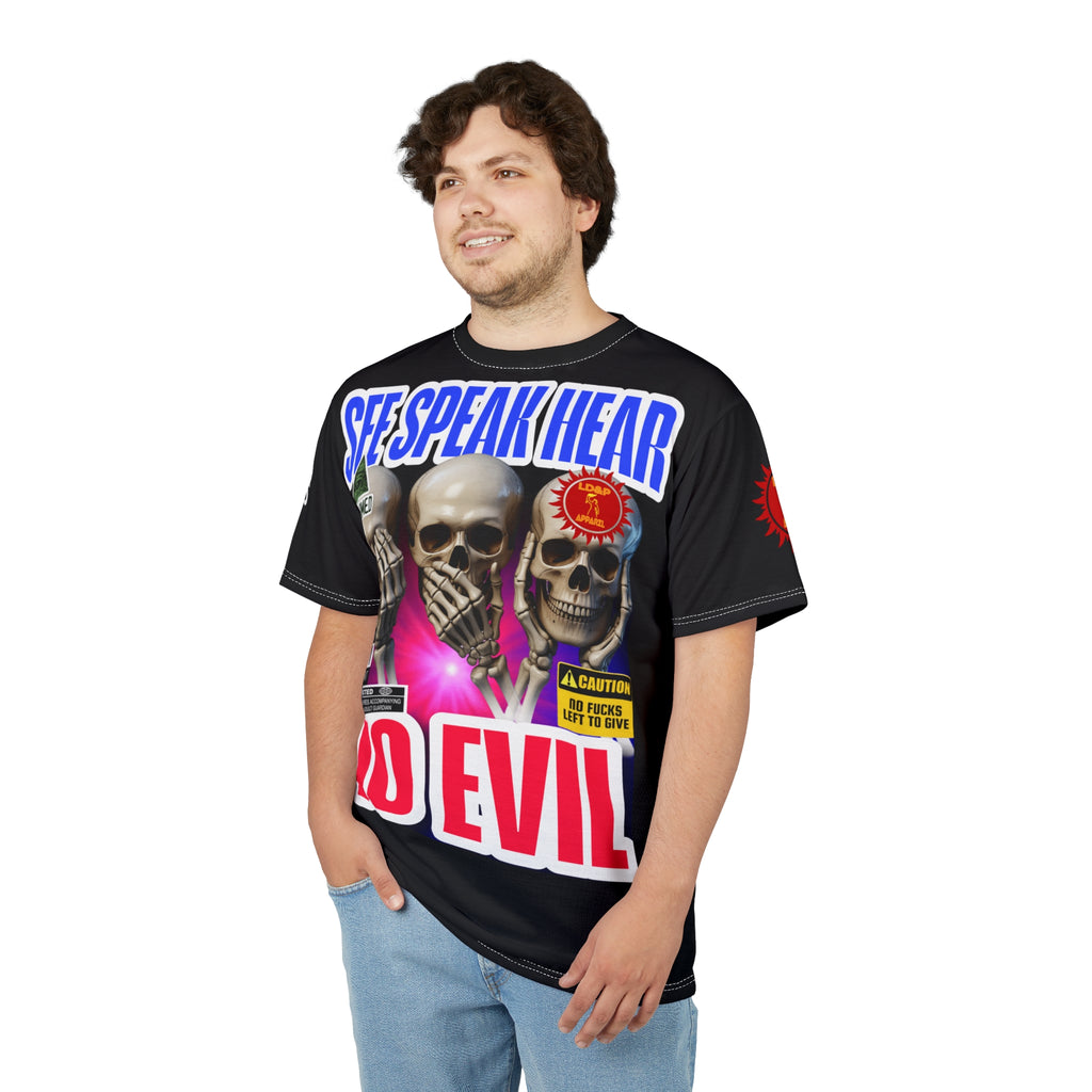 See Speak Hear No Evil Tee — Gothic Skull Graphic All-Over Print Shirtĺļ I