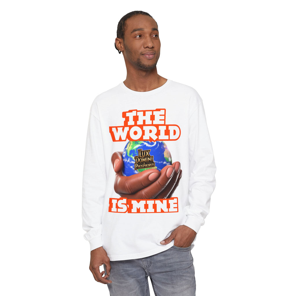 Garment-dyed Long Sleeve T-Shirt - The World Is Mine