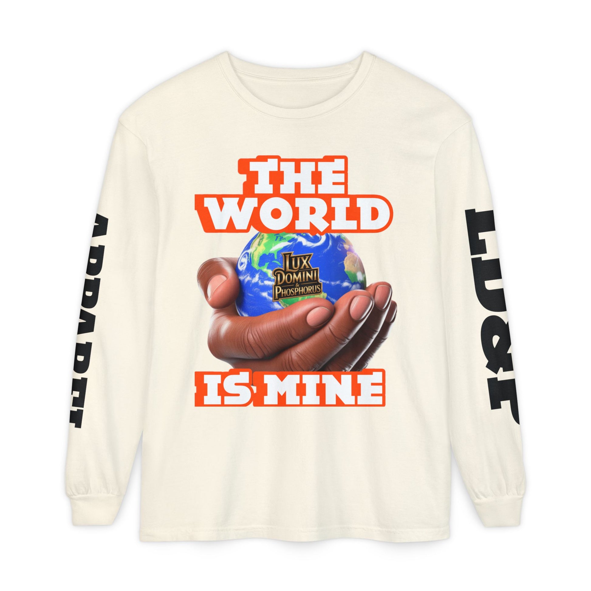 Garment-dyed Long Sleeve T-Shirt - The World Is Mine