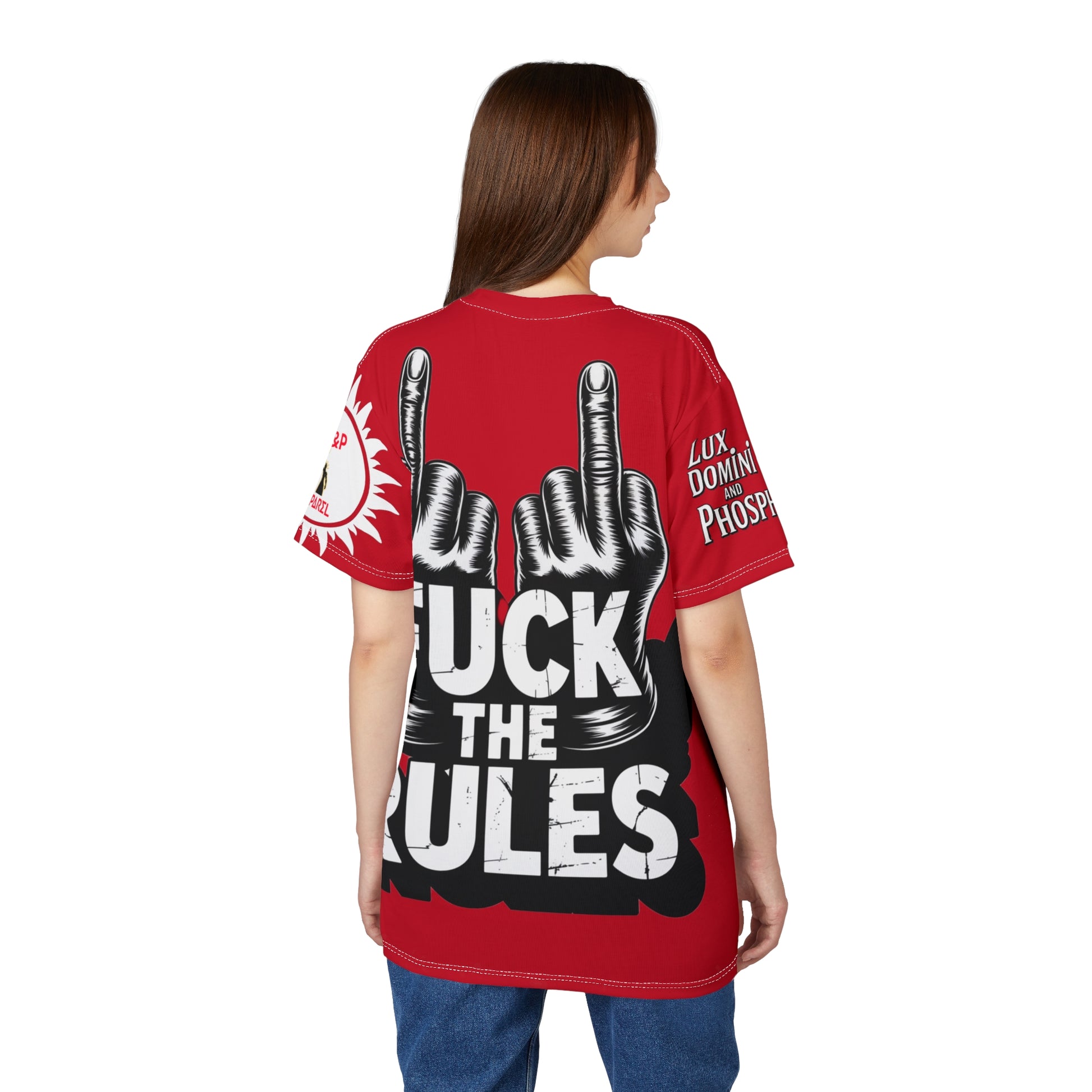 Red Fuck The Rules Unisex Cut & Sew Tee