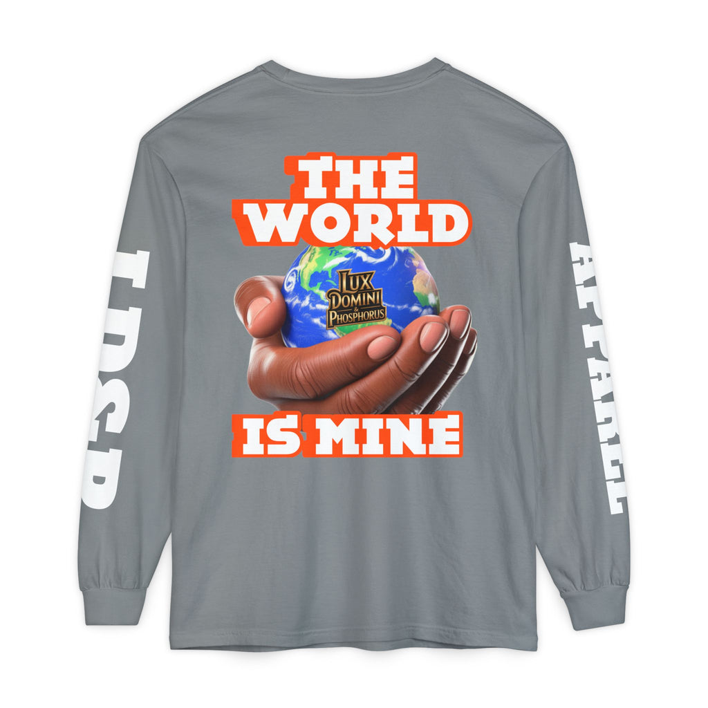 Garment-dyed Long Sleeve T-Shirt - The World Is Mine