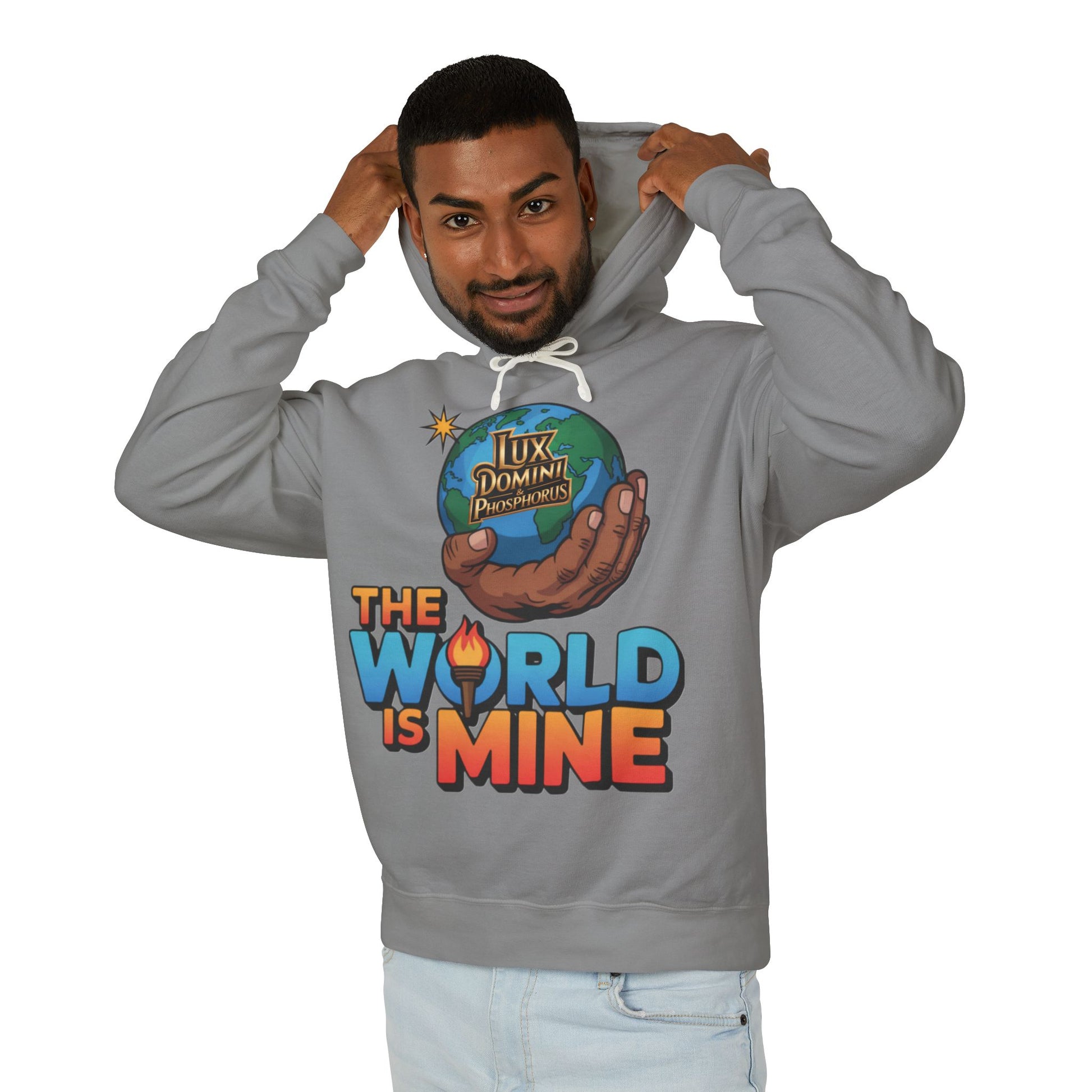 The World Is Mine Hooded Sweatshirt, Unisex Lightweight Pullover, King of the Jungle Sweatshirt, Animal Lover Gift, Cool Casual Wear
