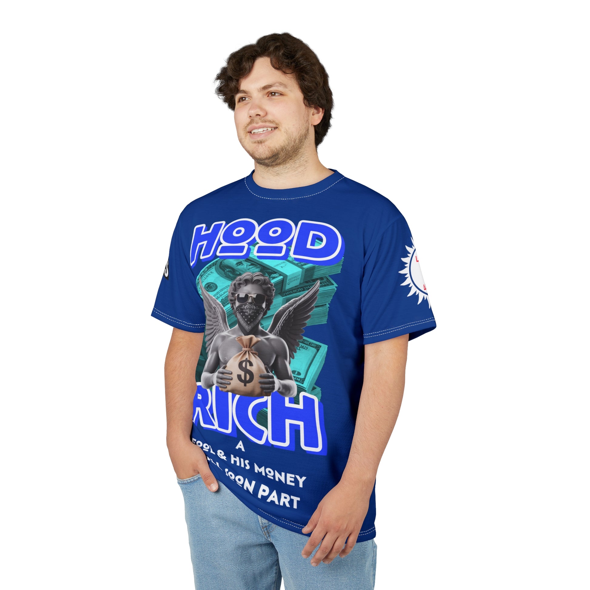 Hood Rich Graphic Tee LD&P APPAREL Blue