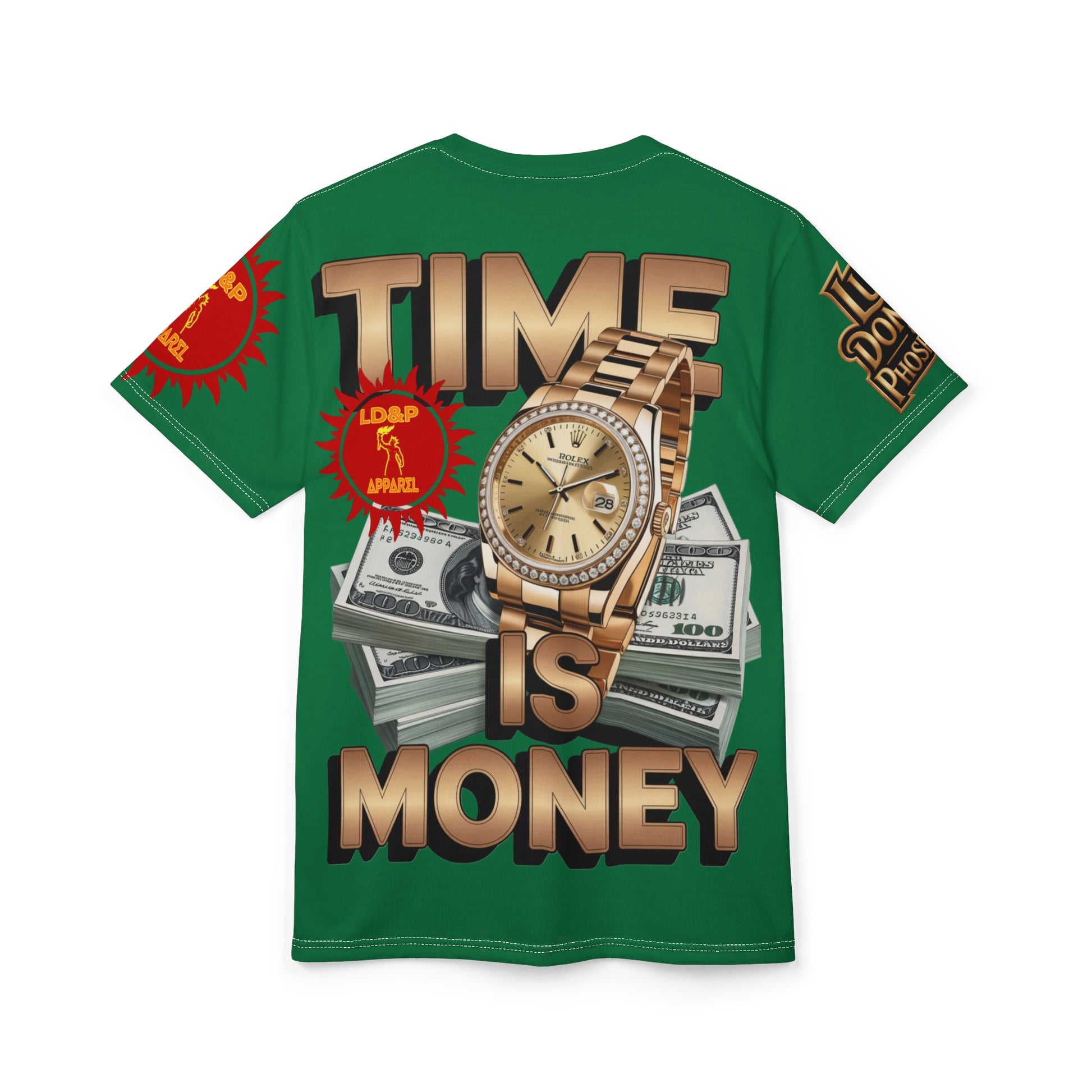 Time Is Money Unisex Tee - LD&P Apparel Design green